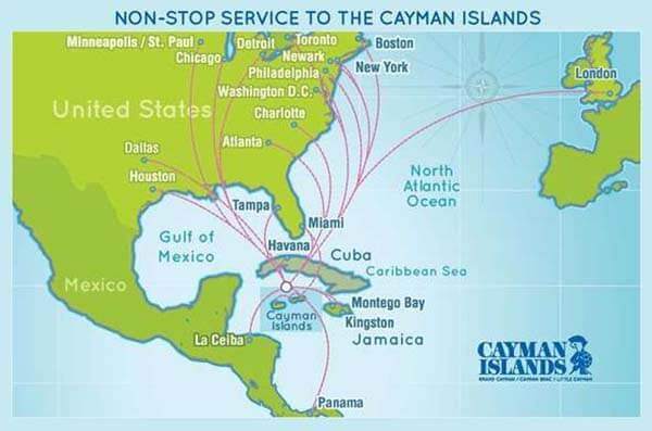 how long is the flight from miami to cayman islands